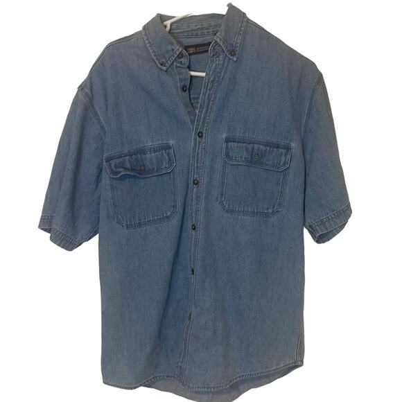 Faded Glory Vintage 90's Men's Size Small Denim Short Sleeve Button Up - Picture 1 of 7